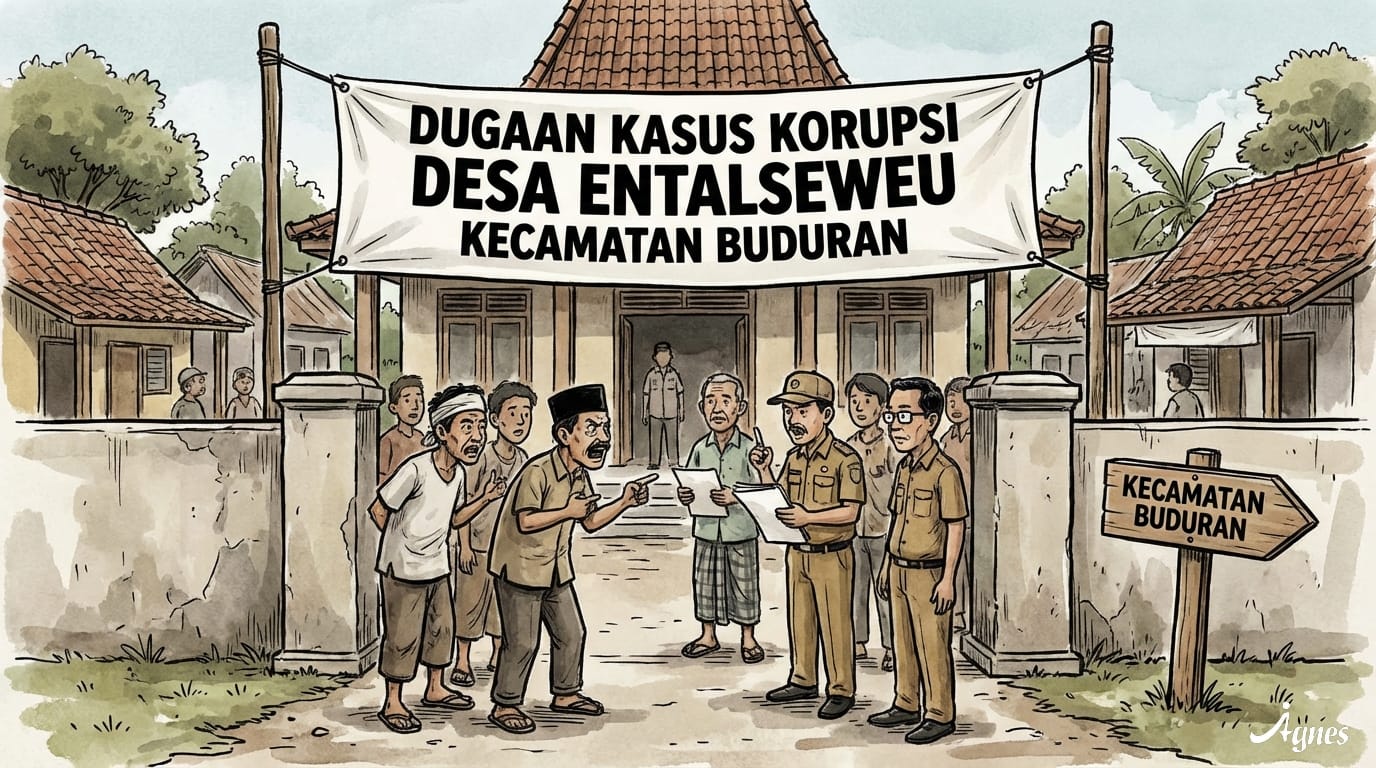 Ilustrasi dugaan korupsi di Desa Entalsewu. Kecamatan Buduran. ( AI/SURYANTO/RADAR SIDOARJO)