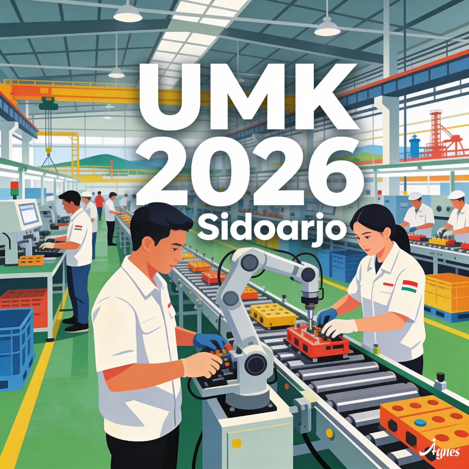 Ilustrasi UMK 2026 di Sidoarjo. (AI/DIKY SANSIRI/RADAR SIDOARJO)