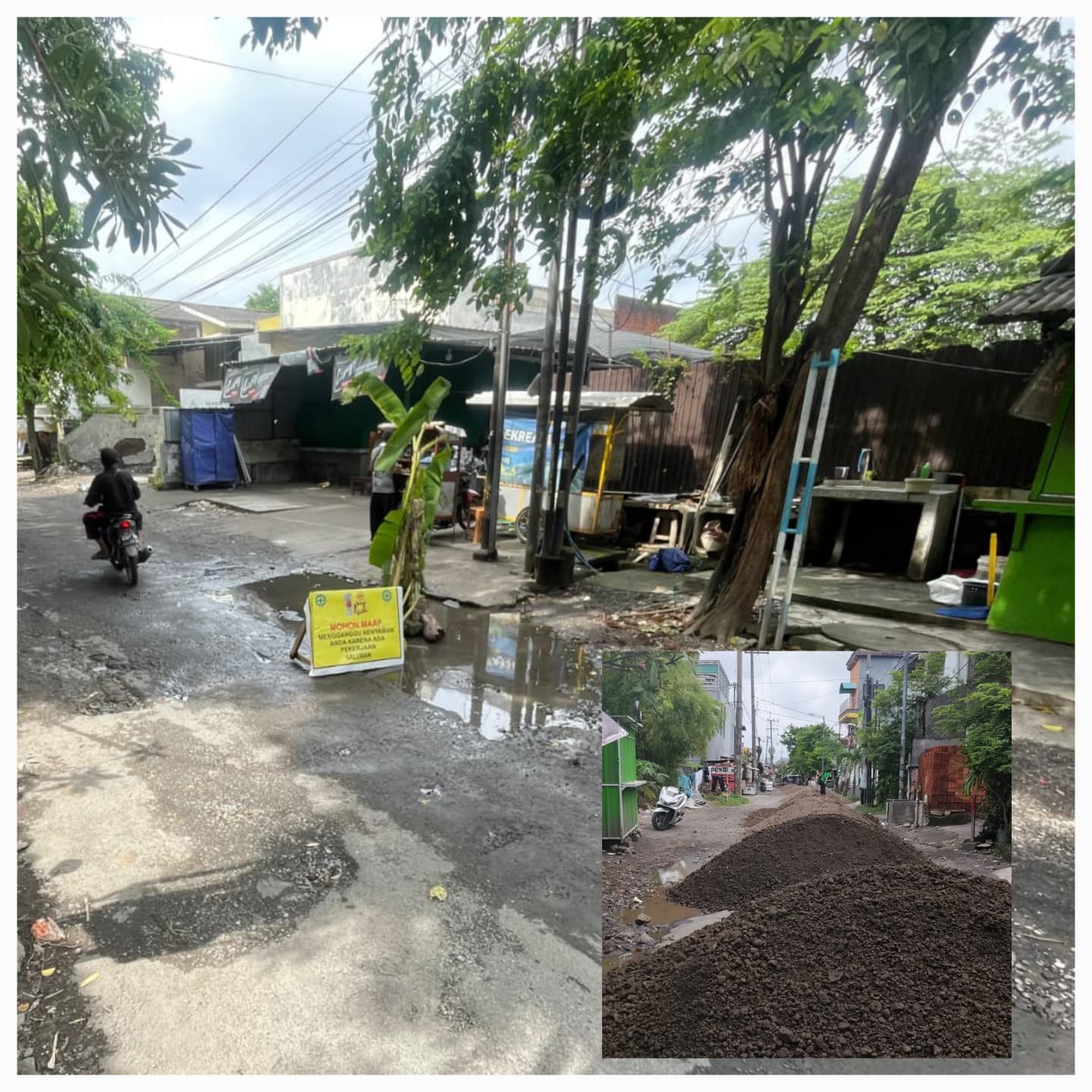 VIRAL:&nbsp;Pemkab Sidoarjo bergerak cepat melakukan perbaikan jalan rusak di Jalan Zainal Abidin, Desa Tambaksumur, Kecamatan Waru.&nbsp; (DIKY SANSIRI/RADAR SIDOARJO)