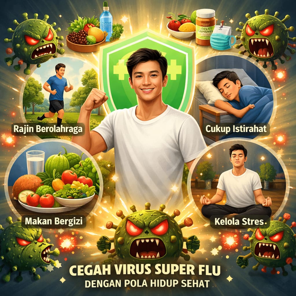 Tips pencegahan dari Super Flu. (AI/DIKY SANSIRI/RADAR SIDOARJO)