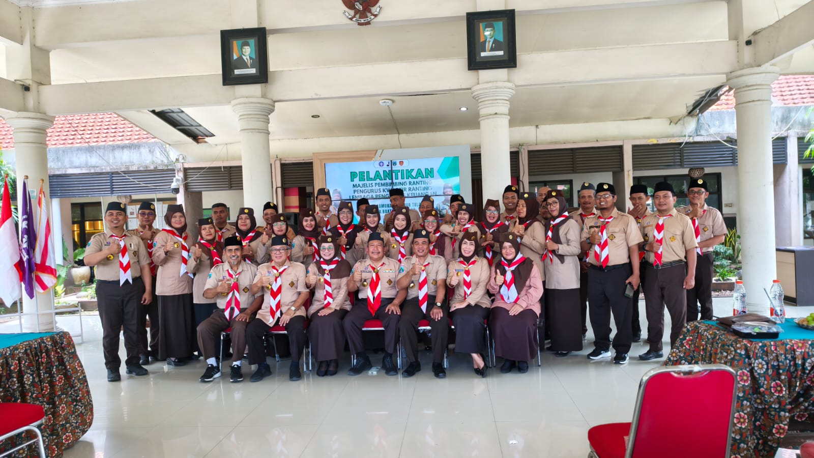 BARU: Kwarran Pramuka Tulangan Sidoarjo resmi dilantik. (ANAS/RADAR SIDOARJO)