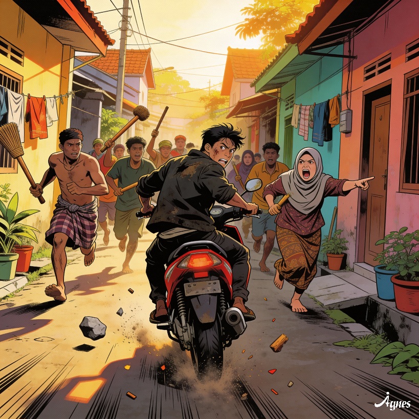 Ilustrasi maling motor. (AI/SURYANTO/RADAR SIDOARJO)