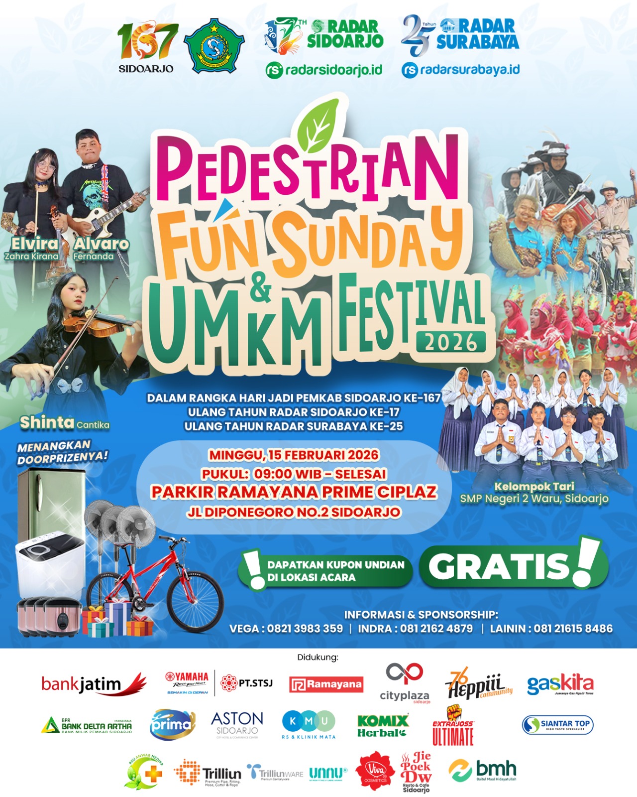 Pedestrian Fun Sunday dan Festival UMKM Radar Sidoarjo
