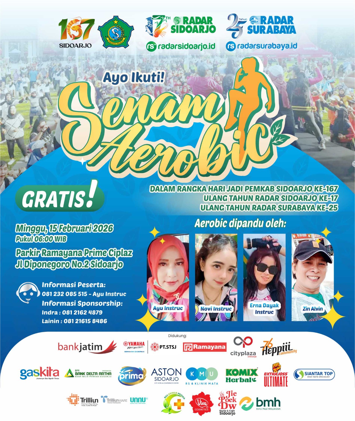 Senam aerobic awali kegiatan Pedestrian Fun Sunday dan Festival UMKM Radar Sidoarjo
