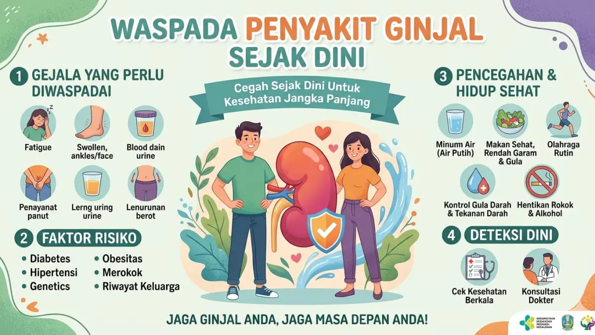 Ilustrasi gambar waspada penyakit ginjal. (AI/RADAR SIDOARJO)