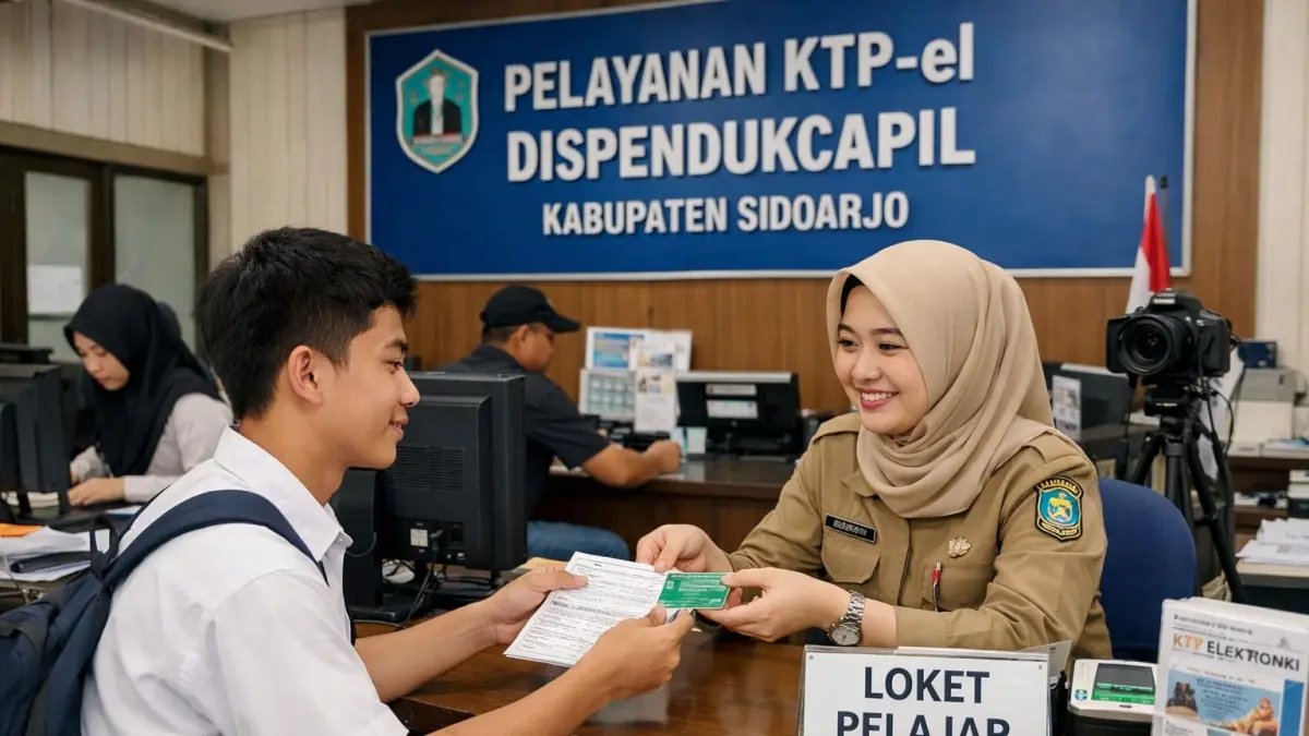 Perekaman KTP elektronik di Sidoarjo mengalami lonjakan. (AI/RADAR SIDOARJO)
