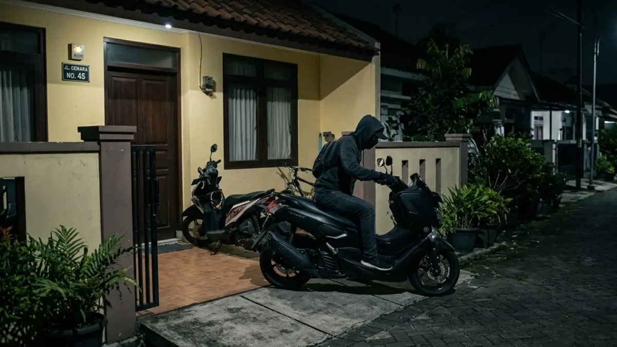 Ilustrasi pencurian kendaraan bermotor.