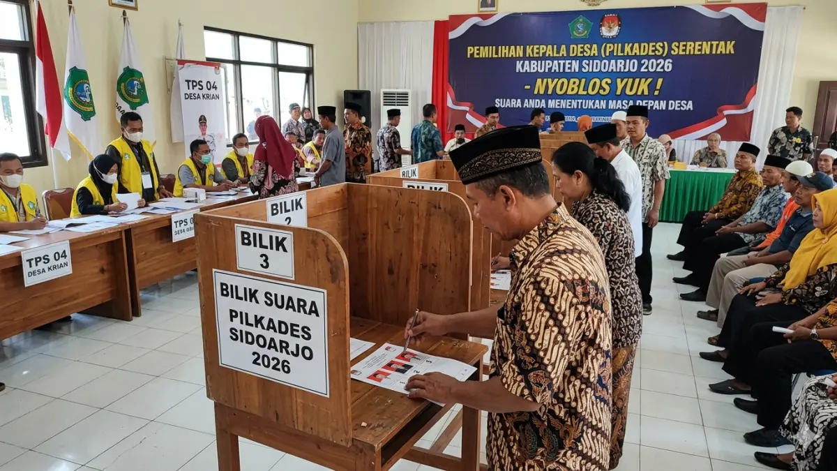 Ilustrasi pilkades Sidoarjo 2026. (AI/RADAR SIDOARJO)