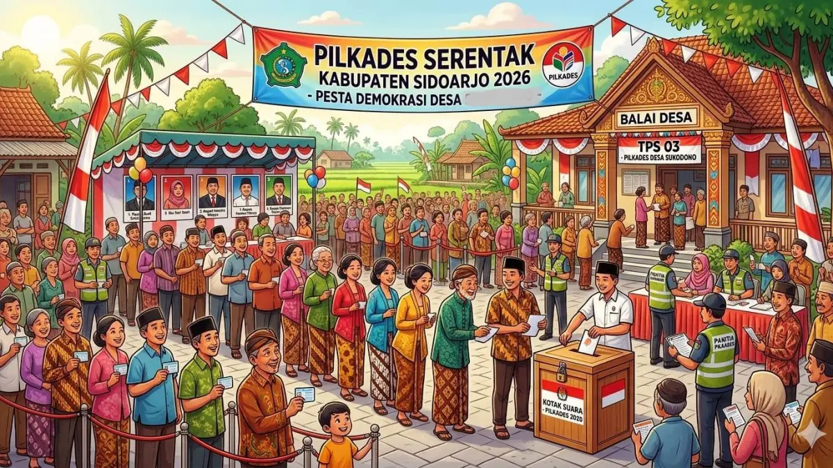 Ilustrasi Pilkades Sidoarjo (AI/RADAR SIDOARJO)