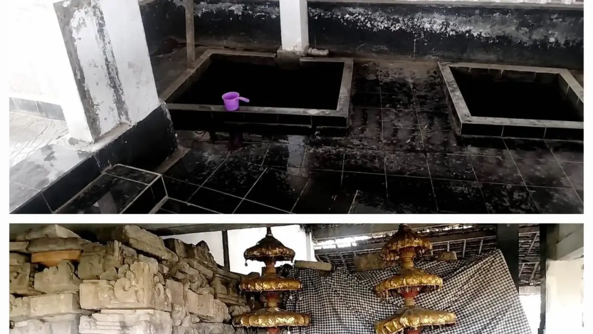 PENINGGALAN SEJARAH: Sendang Sentono dan Sentini di Candi Watutulis.