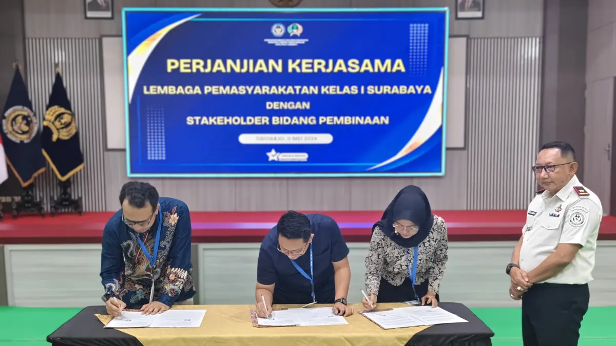 SINERGI: Lapas Porong Sidoarjo jalin kerja sama dengan enam stake holder.