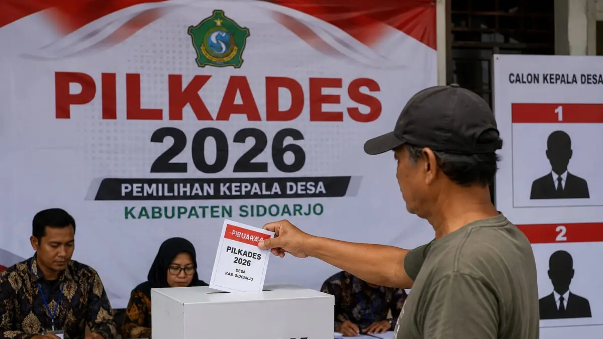 Ilustrasi Pilkades Sidoarjo. (AI/RADAR SIDOARJO)