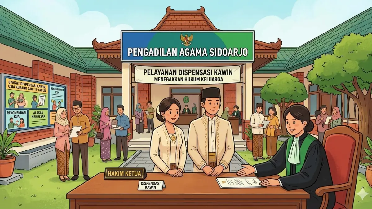 Ilustrasi dispensasi kawain ke Pengadilan Agama. (AI/RADAR SIDOARJO)
