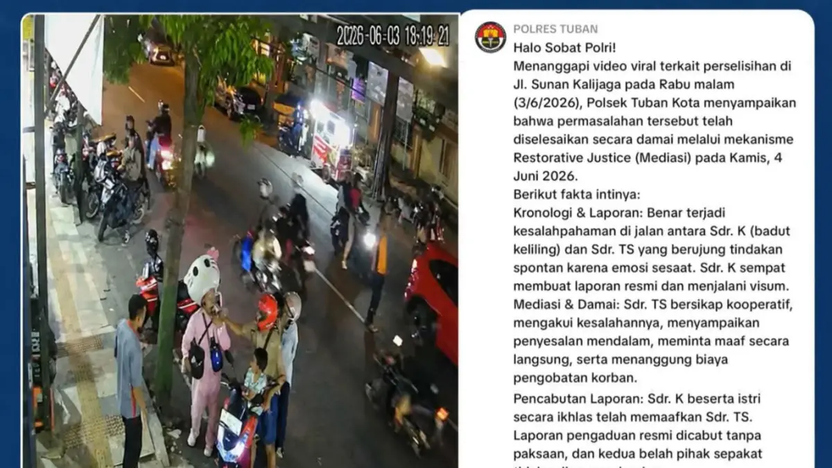 Dalam rekaman video yang beredar, pengamen badut tampak sedang berusaha menyeberangi jalan senggolan dengan seorang pengendara.