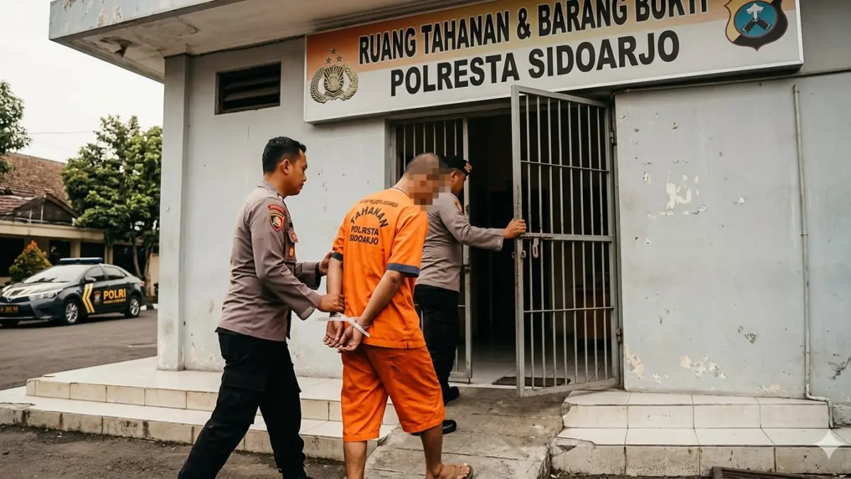 Ilustrasi penangkapan pelaku rudapaksa. (AI/RADAR SIDOARJO)