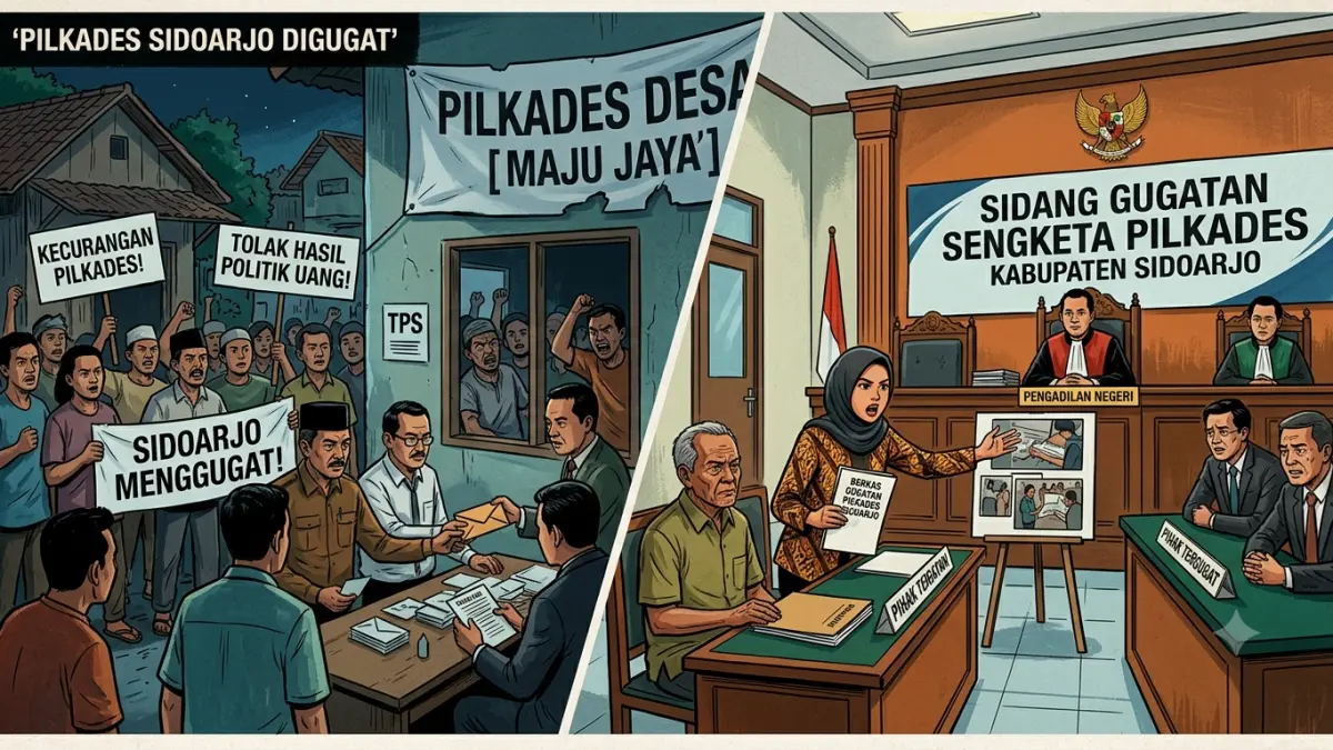 Ilustrasi desa di Sidoarjo ajukan gugatan ke PTUN karena hasil Pilkades dinilai cacat hukum.