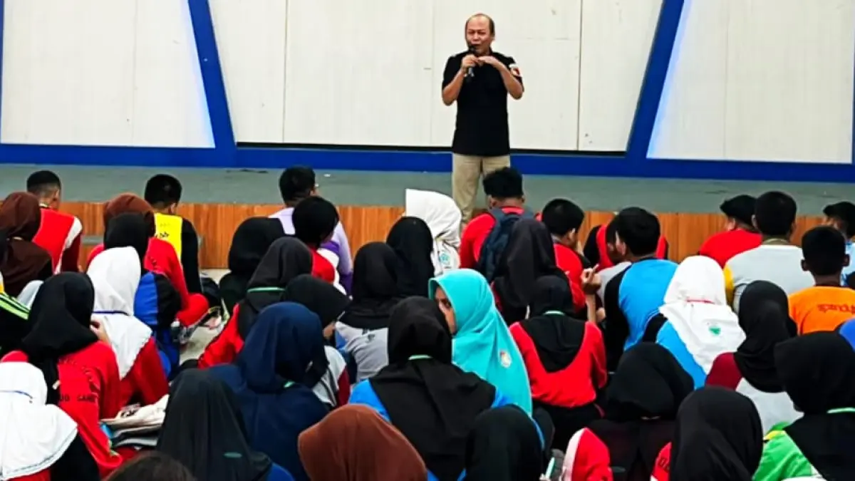 DEMOKRASI: Bawaslu Sidoarjo sosialisasi pemilu ke SMA dan SMK di Sidoarjo.