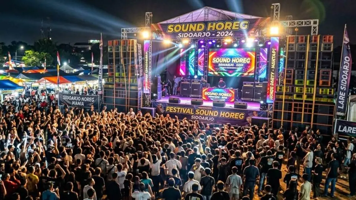 Ilustrasi sound horeg di Sidoarjo. (Radar Sidoarjo)