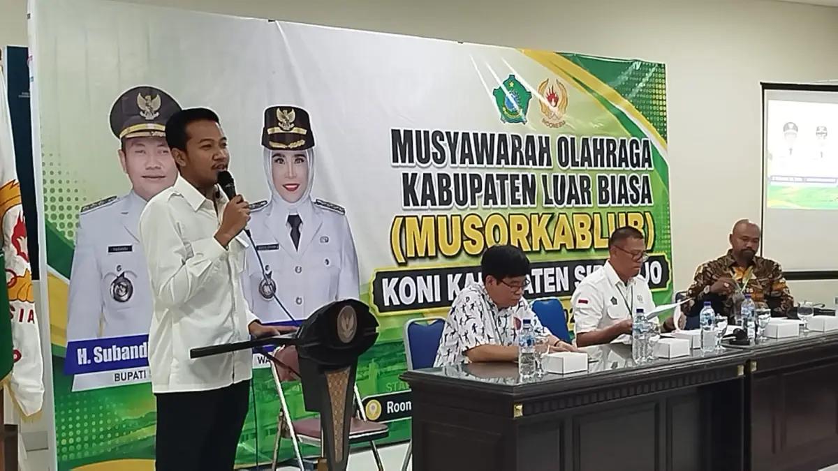 AKLAMASI: Muchammad Rafi Wibisono terpilih sebagai Ketua Umum KONI Sidoarjo, Rabu (26/8) sore.
