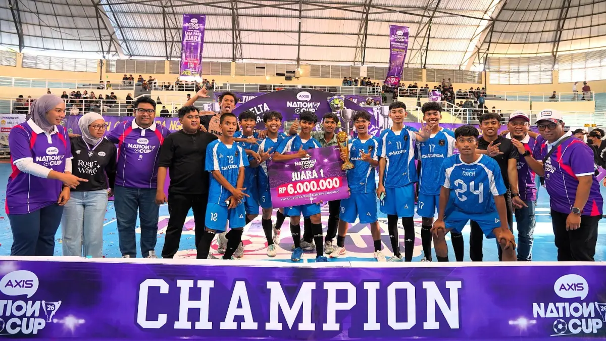 PEMENANG: SMA Antartika Sidoarjo menjadi juara AXIS Nation Cup 2026 Sidoarjo. (IST/RADAR SIDOARJO)