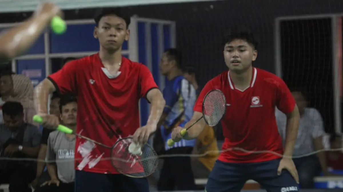 MENANG: Pasangan andalan PB. Ekajaya/PB. Arya, Maulud Cesar Aya Rabbani/Muhammad Azril Maulana.