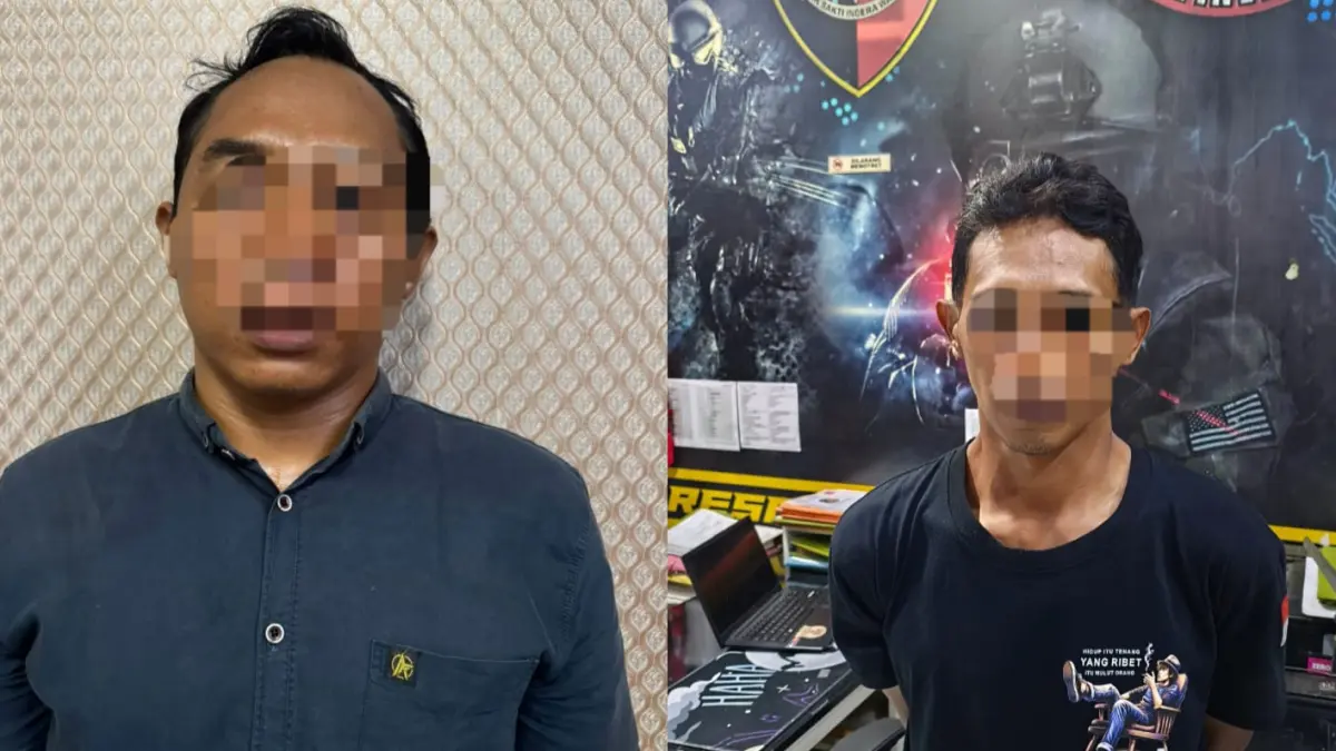 TERCIDUK: Kedua tersangka diamankan petugas.
