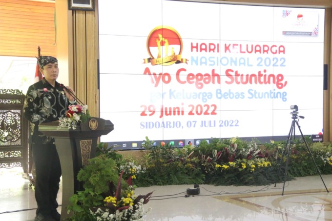 VIRTUAL: Pj Sekda Sidoarjo Andjar Surjadianto dalam kegiatan puncak peringatan ke-29 Hari Keluarga Nasional (Harganas).