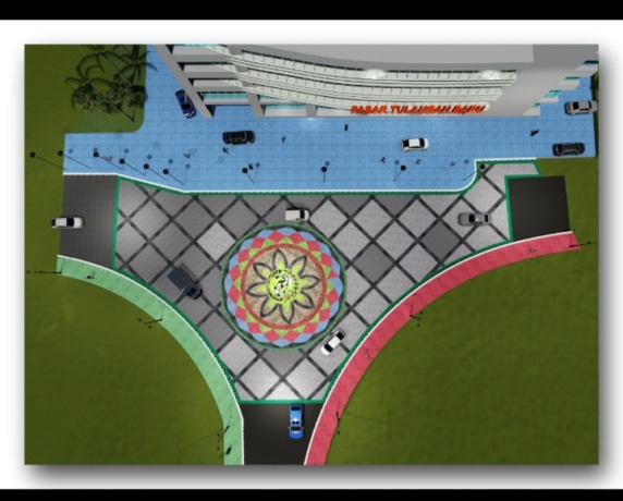 DIKEBUT: Desain Jalan Simpang Tiga Pasar Tulangan yang sedang digarap.