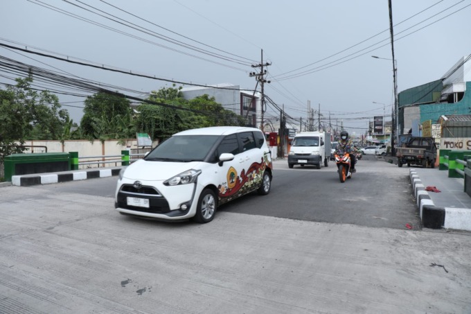 LANCAR: Jembatan Kali Cantel sudah bisa dilalui kendaraan.