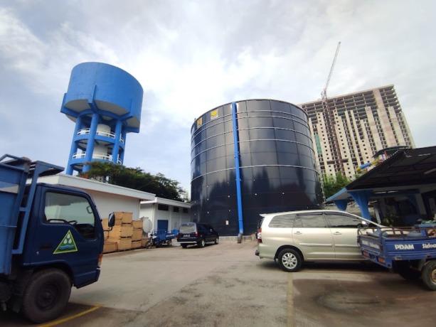 BERTAMBAH: Instalasi Pengolahan Air (IPA) yang ada di kantor Perumda Delta Tirta.