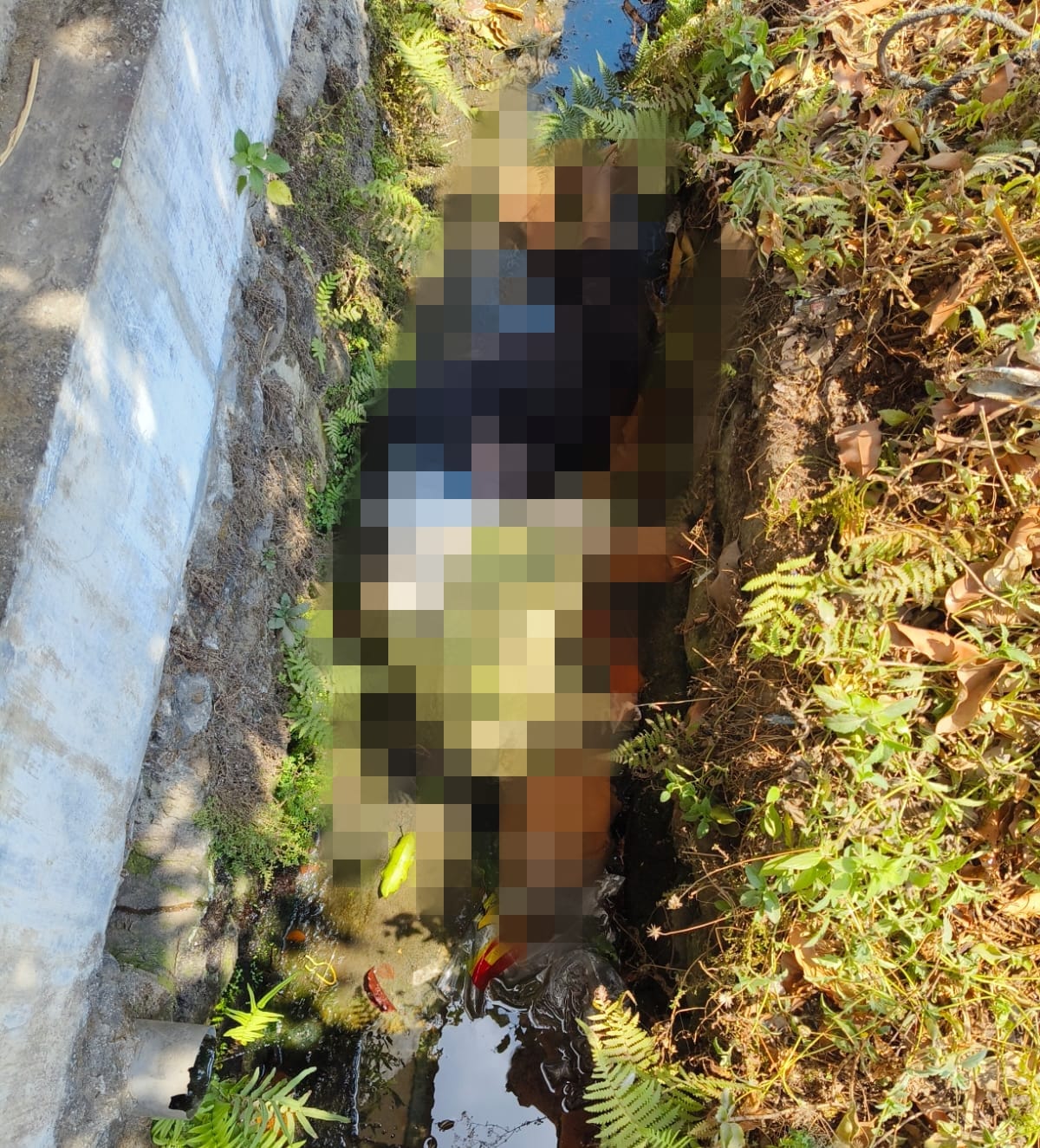 Jasad korban tabrak lari di Dusun Mojounggul, Desa/Kecamatan Bareng saat pertama kali ditemukan petugas