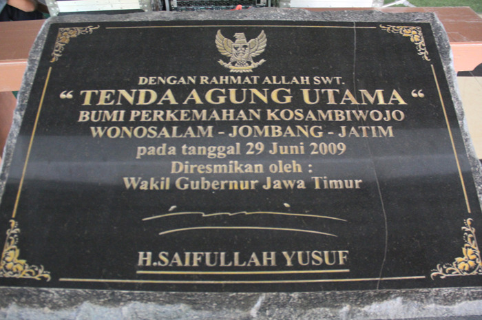 Prasasti peresmian bumi perkemahan kosambiwojo