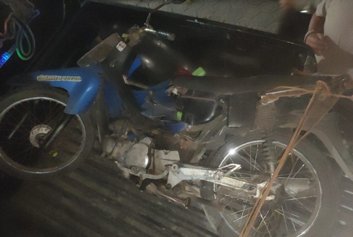 Kondisi sepeda motor korban kecelakaan di Blimbing, Kesamben saat diamankan petugas