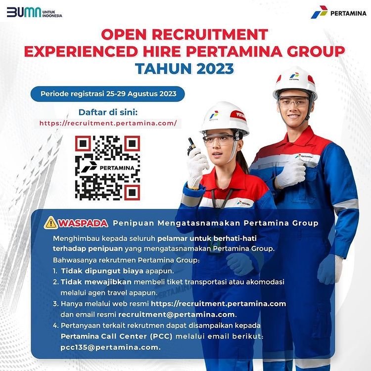 Ilustrasi lowongan kerja yang tengah dibuka Pertamina Group