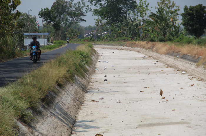 Kondisi Sekunder Sentul di Desa Kedungotok, Kecamatan Tembelang mengering Rabu (11/10).