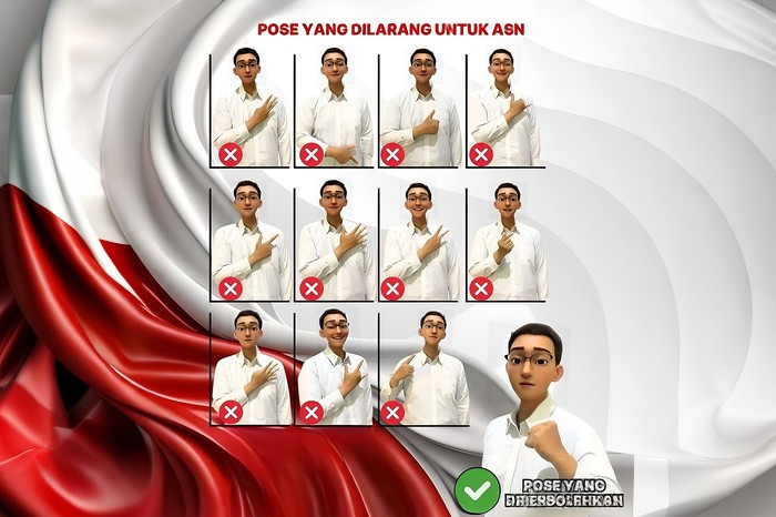 Pose foto dengan kode jari yang dilarang dan diperbolehkan untuk ASN di tahun politik