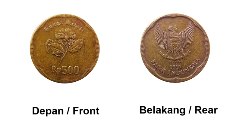 Uang logam pecahan Rp 500 TE 1991