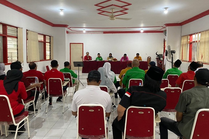Rapat pembentukan tim pemenangan kabupaten ganjar-Mahfud di Jombang yang dihadiri seluruh perwakilan partai pengusung