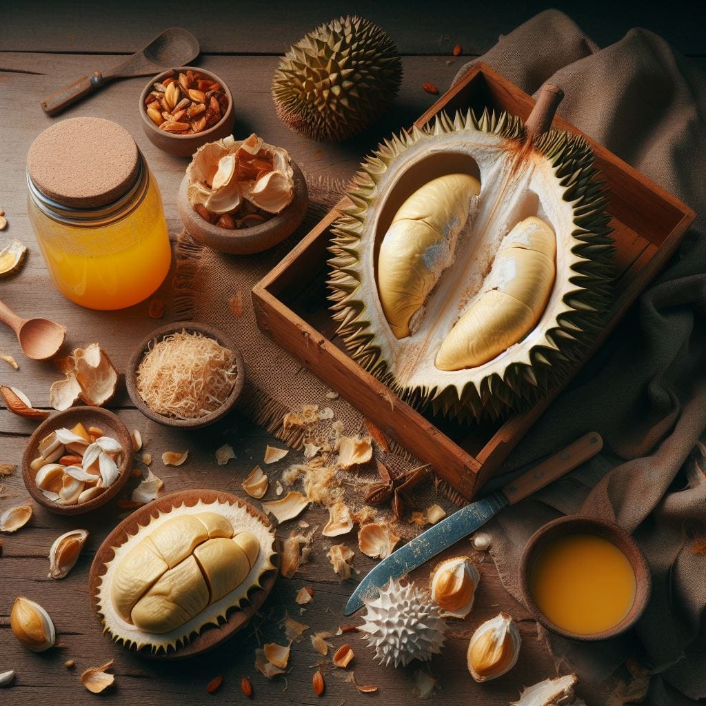 Ilustrasi gambar kulit durian