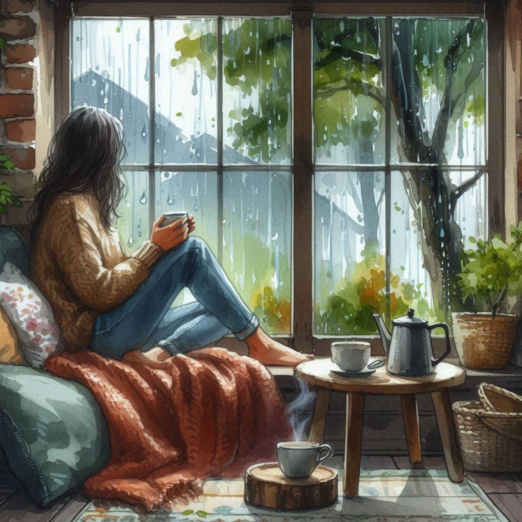 Ilustrasi gambar musim hujan