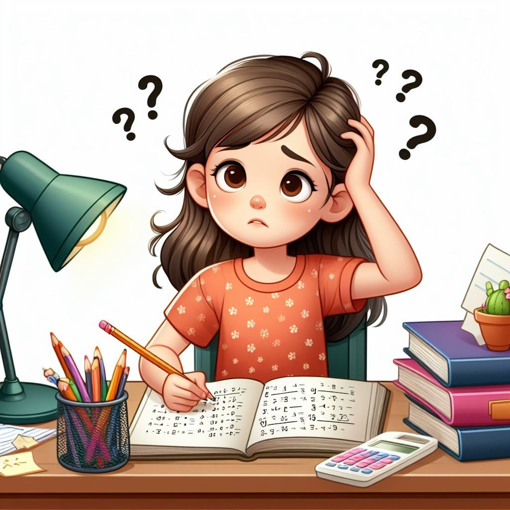 Ilustrasi seorang mahasiswa sedang bingung saat mengerjakan tugas