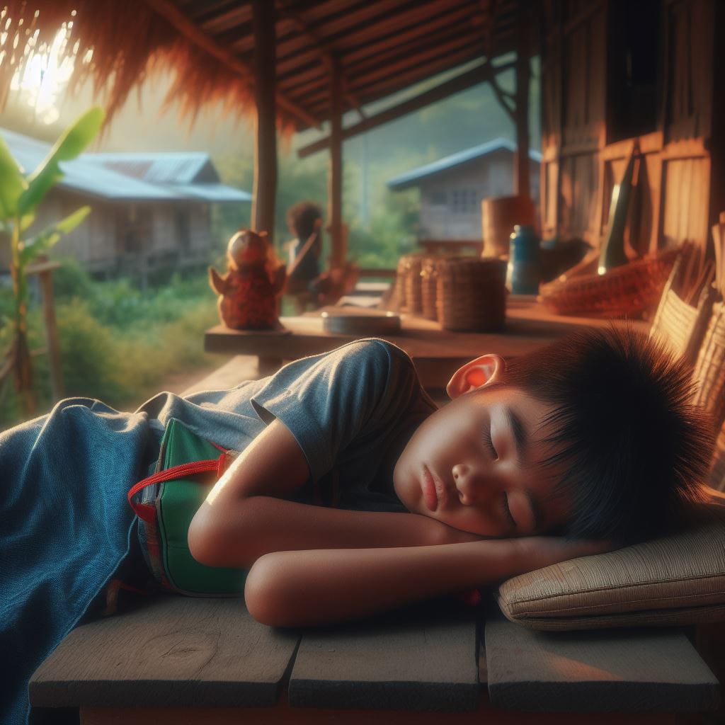 Ilustrasi gambar seseorang tidur pagi setelah waktu subuh