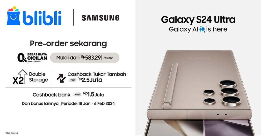 &nbsp;Produk terbaru Samsung, yakni Samsung Galaxi S24. Perhatikan jenis dan speknya sebelum anda pre order