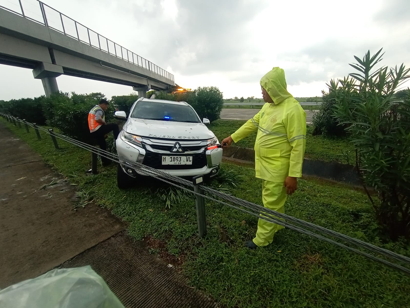 Kondisi Pajero yang terlibat kecelakaan di Tol Jombang Mojokerto