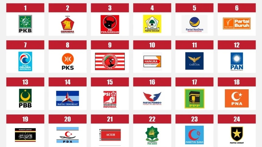 Ilustrasi gambar partai peserta pemilu 2024