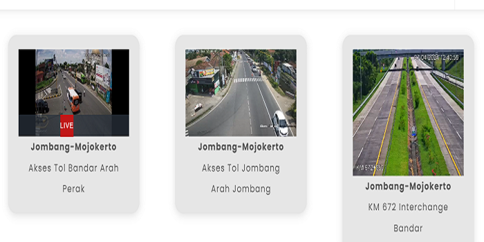 Tangkapan layar rekaman CCTV di sejumlah titik Tol Jombang Mojokerto