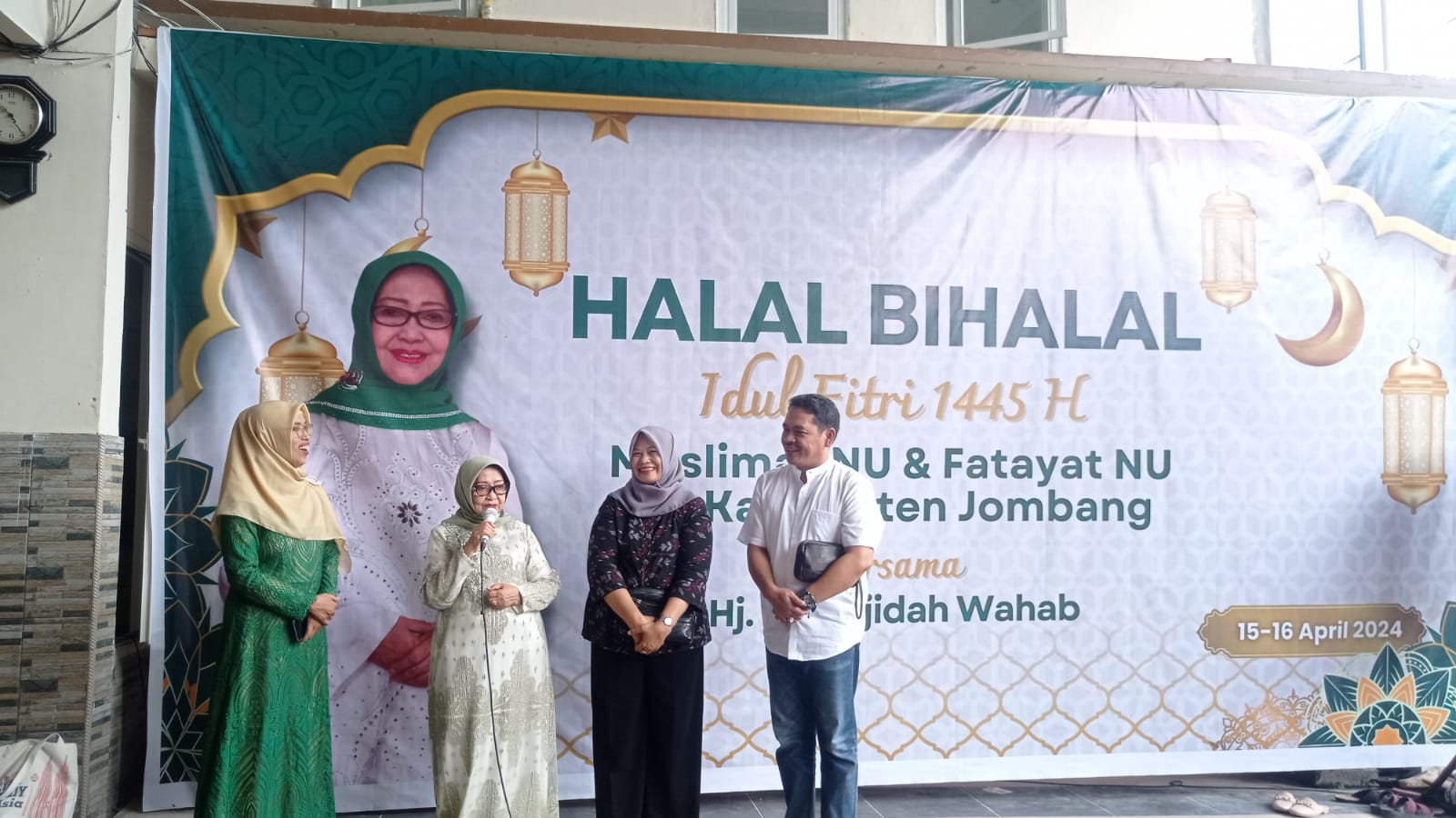 Duet incumbent Mudnjidah -Rambah saat bertemu di momen halal bihalal Muslimat dan Fatayat NU (16/4)