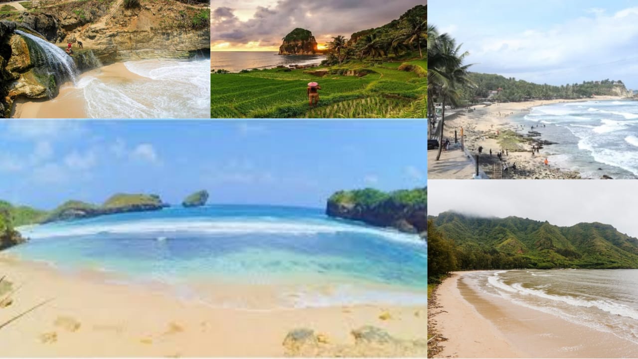 Ilustrasi sejumlah pantai dengan pemandangan cantik di Pacitan