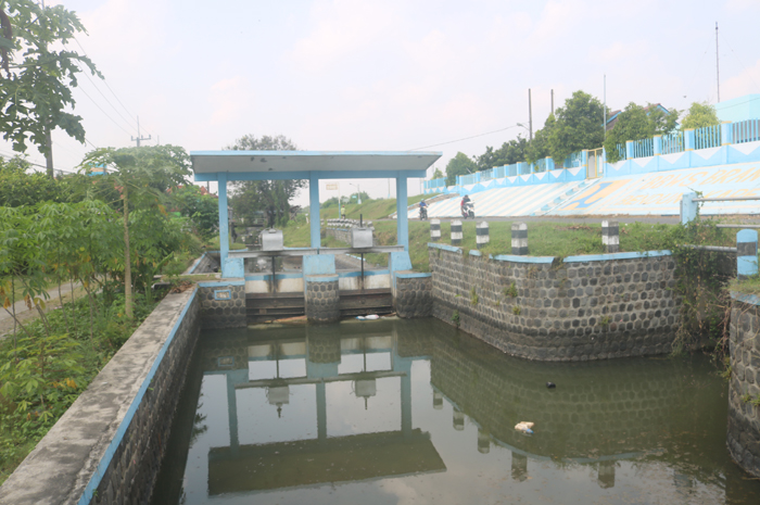 Debit air di saluran primer Jatimlerek yang merupakan anak sungai brantas tak lagi bisa diandalkan karena jebolnya Dam Karet Jatimlerek.