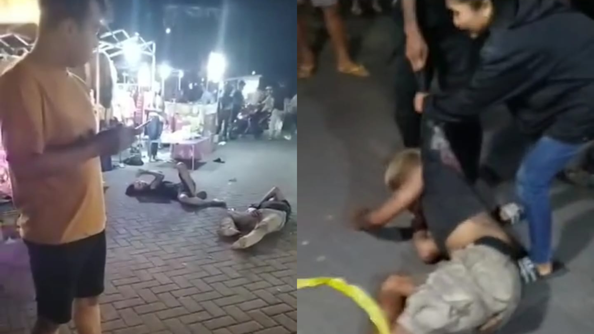 Tangkapan layar video anjal yang dimassa di Pasar Mojoagung Jombang